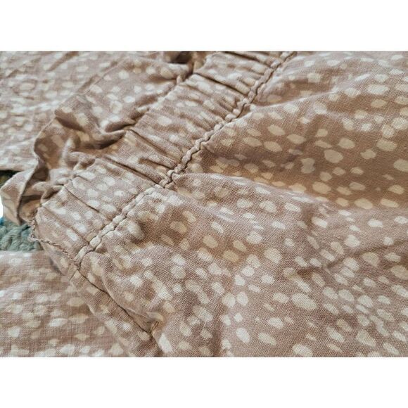 Express Linen Wide Leg Super High Rise Paperbag Pants Spotted Women's Medium - Picture 5 of 5